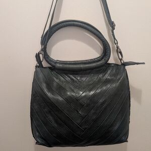 Dalton Leather Herringbone Pattern Tote Bag/Crossbody by Latico Leathers